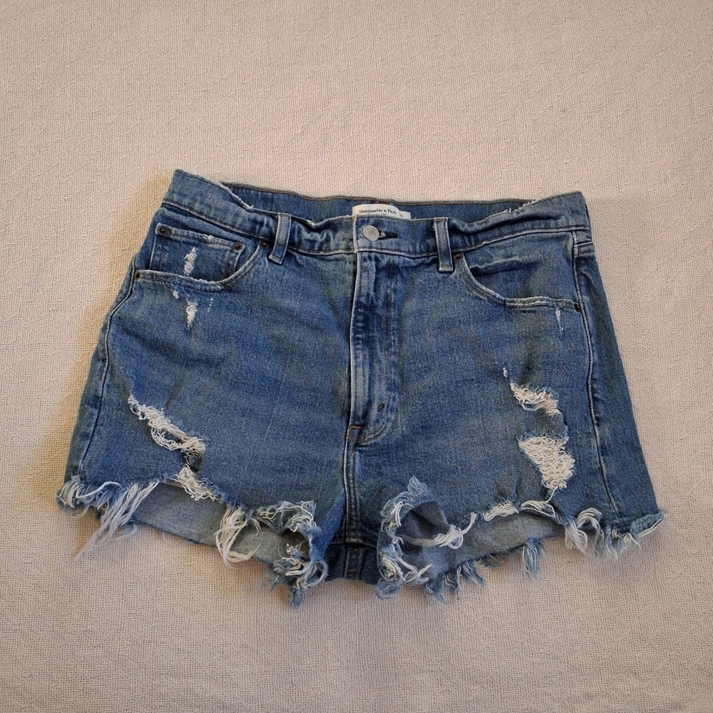 a&f mom short high rise denim 12 / 31 abercrombie